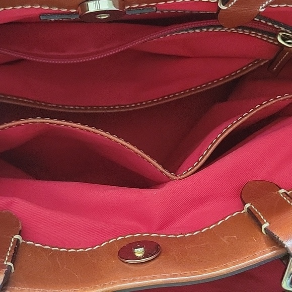 Dooney & Bourke White/Light Blue Lizard Satchel - Picture 11 of 17